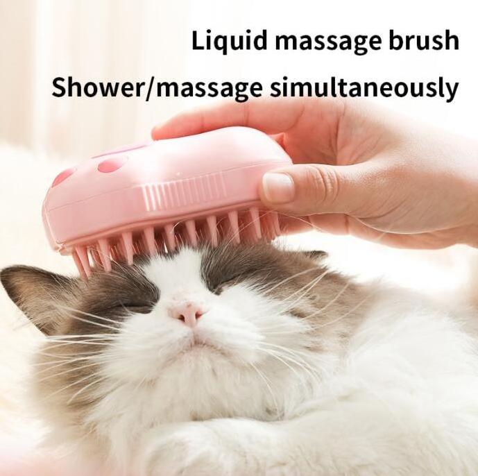 Custom logo Dry wet Steaming Grooming Pet Brush Hair Brush Comb Cleanser Cat Spray Comb with Steam for pet