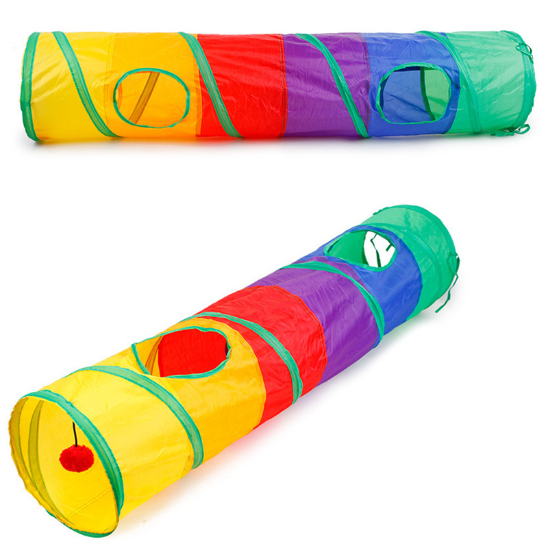 New Practical Cat Tunnel Pet Tube Collapsible Play Toy Indoor Outdoor Kitty Puppy Toys for Puzzle Exercising Hiding Training