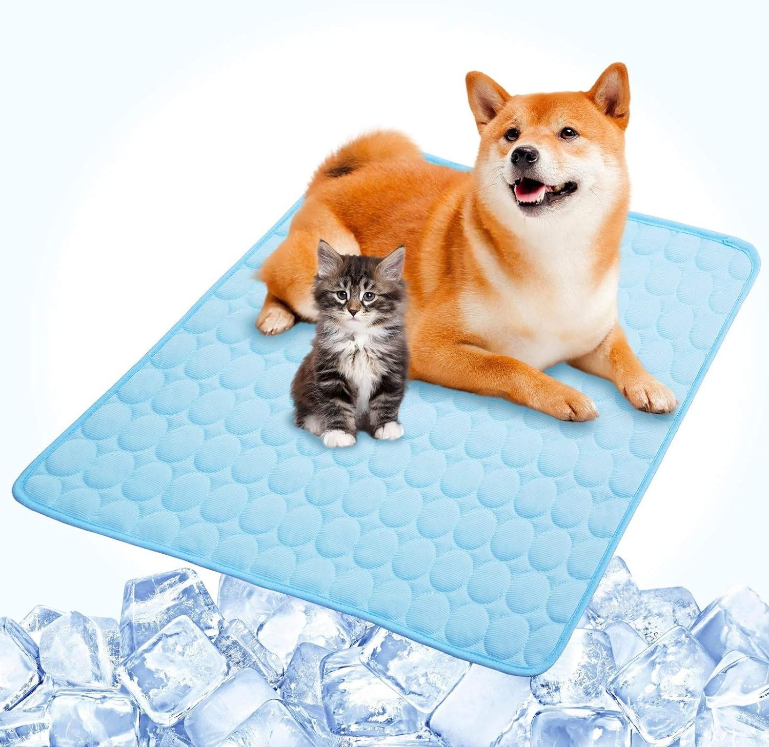 Self Cooling Blanket Dog Cooling Mat Cooling Mat for Pets Heat Washable Reusable Fabric Keep Pets Cool Summer Plastic 150*100cm