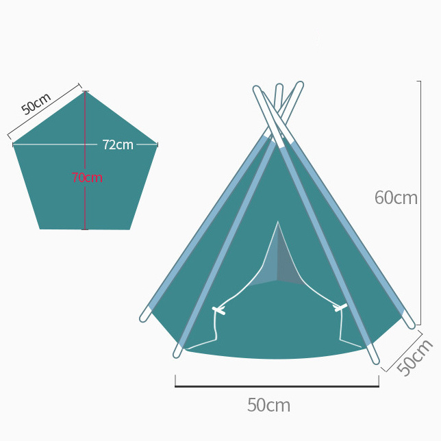 Pet Tent House Cat Bed Portable Removable Washable Teepee For Puppy Cat Indoor Outdoor Tent With Cushion Pet Cat Supplies