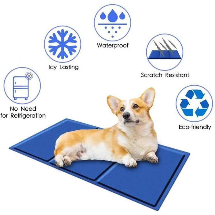 OEM custom Large Pressure Activated mat Self Cooling Gel dog Cool Mat dog bed pet pads for Home Travel and Crates