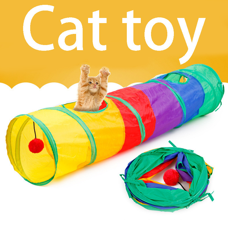 New Practical Cat Tunnel Pet Tube Collapsible Play Toy Indoor Outdoor Kitty Puppy Toys for Puzzle Exercising Hiding Training