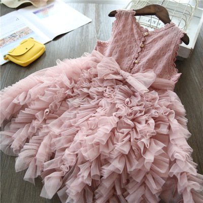 Children Formal Clothes Kids Fluffy Cake Smash Dress Girls Clothes For Christmas Halloween Birthday Costume