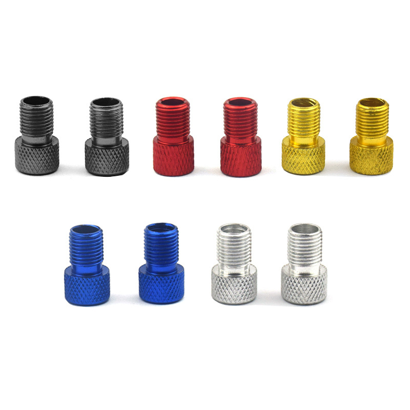 Factory price grid pattern bicycle tire valve adapter FV to AV adapter