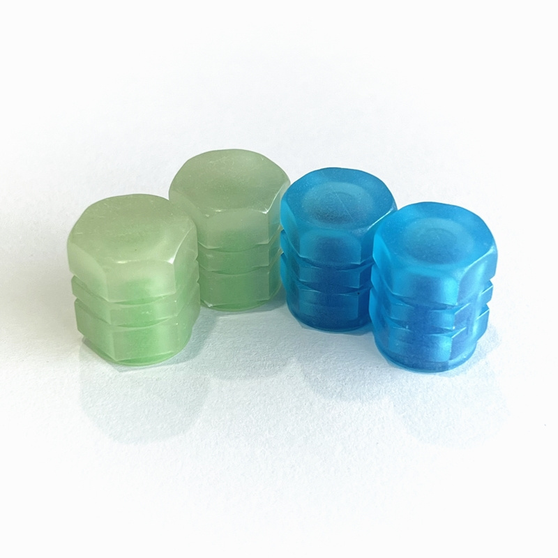 TOPSUN Fluorescent Valve Caps Glow in the Dark Luminous Plastic Tyre Valve Caps For Automobiles