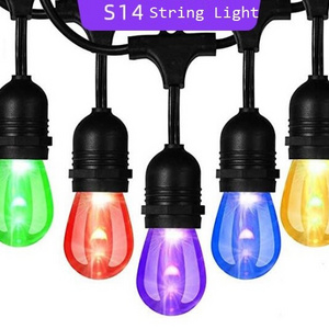 Durable 48 ft outdoor flexible led Light string Hanging E27 E26 Sockets waterproof belt clip Patio Lights