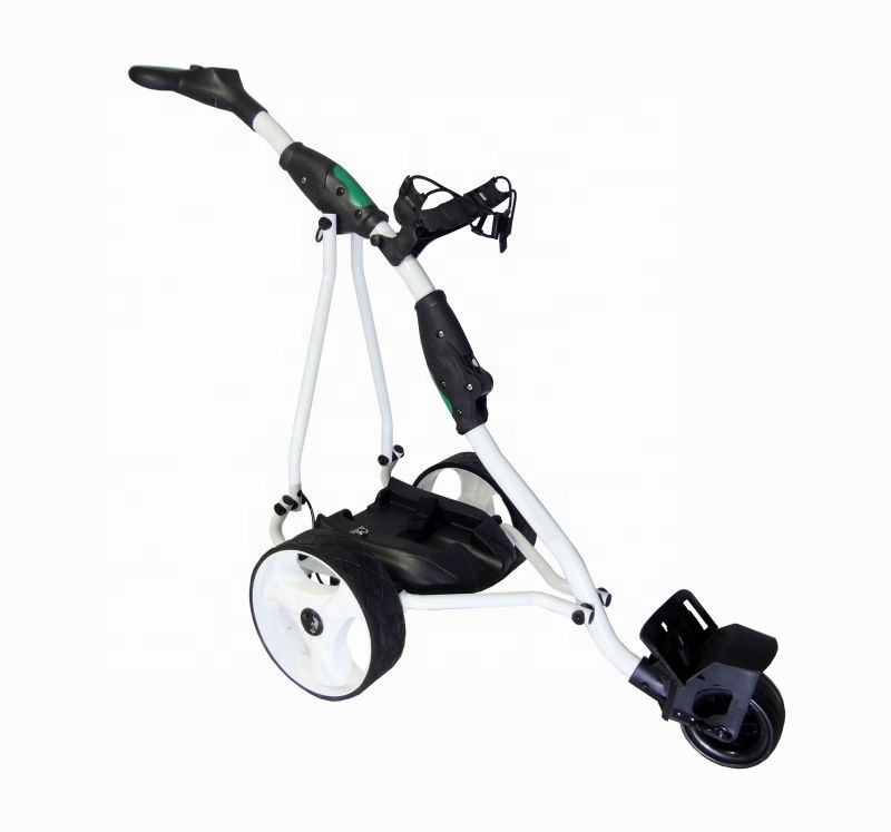 Hot Sales 3 Wheels Golf Cart Golf Trolley Cart Folding Golf Push Trolley with Foot Brake and Umbrella Holder