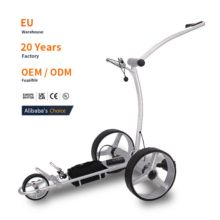 Newly Popular Lightweight 3 Wheel Golf Push Trolley Folding Size Golf Trolley With Elastic Strap Umbrella & Cup Holder