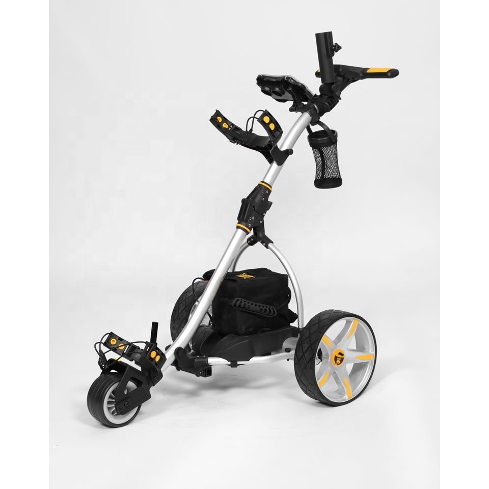 Topsun lightweight 3 wheels easy to operate elektro push golf trolley golf scooter car