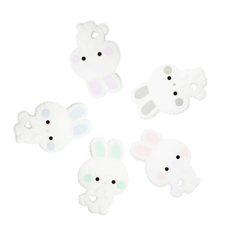 Silicone baby teether glue baby supplies drop glue Rabbit silicone baby bite music teether stick