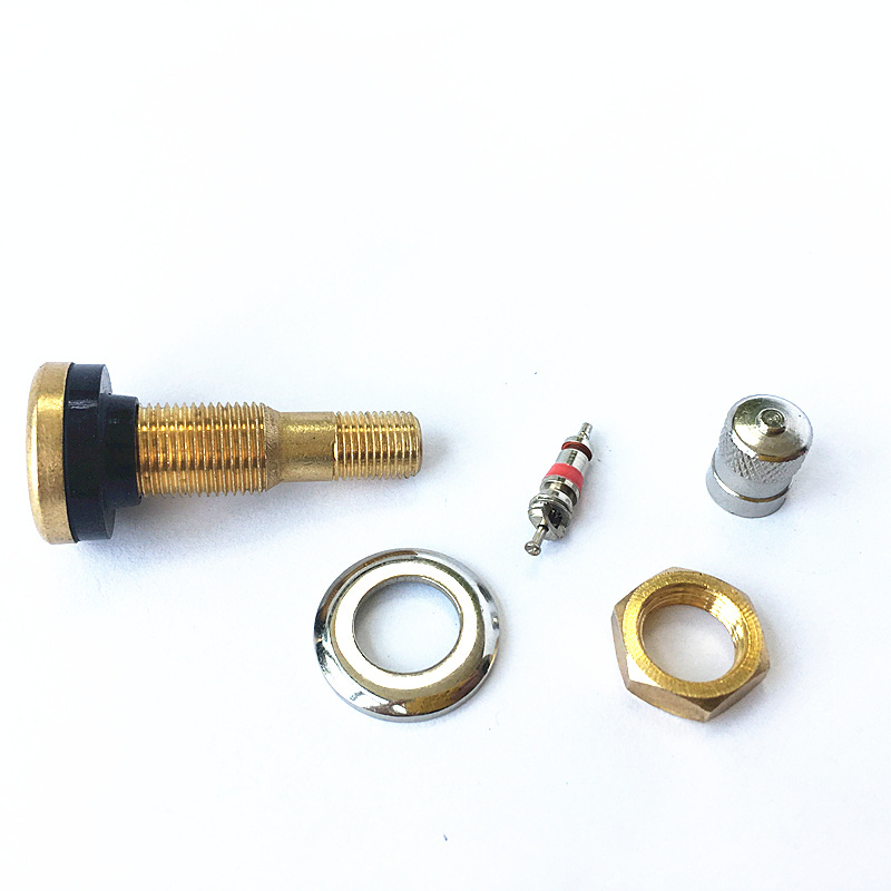 TR416 TRUCK AND BUS TYRE VALVES TIRE TUBELESS METAL CLAMP-IN VALVE brass stem rubber