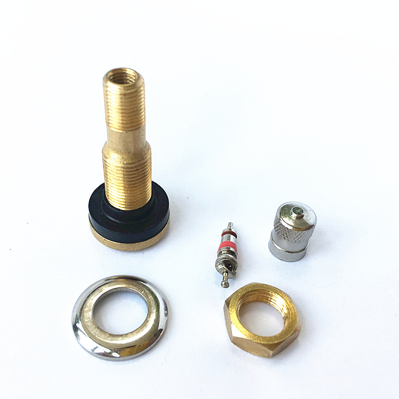 TR416 TRUCK AND BUS TYRE VALVES TIRE TUBELESS METAL CLAMP-IN VALVE brass stem rubber