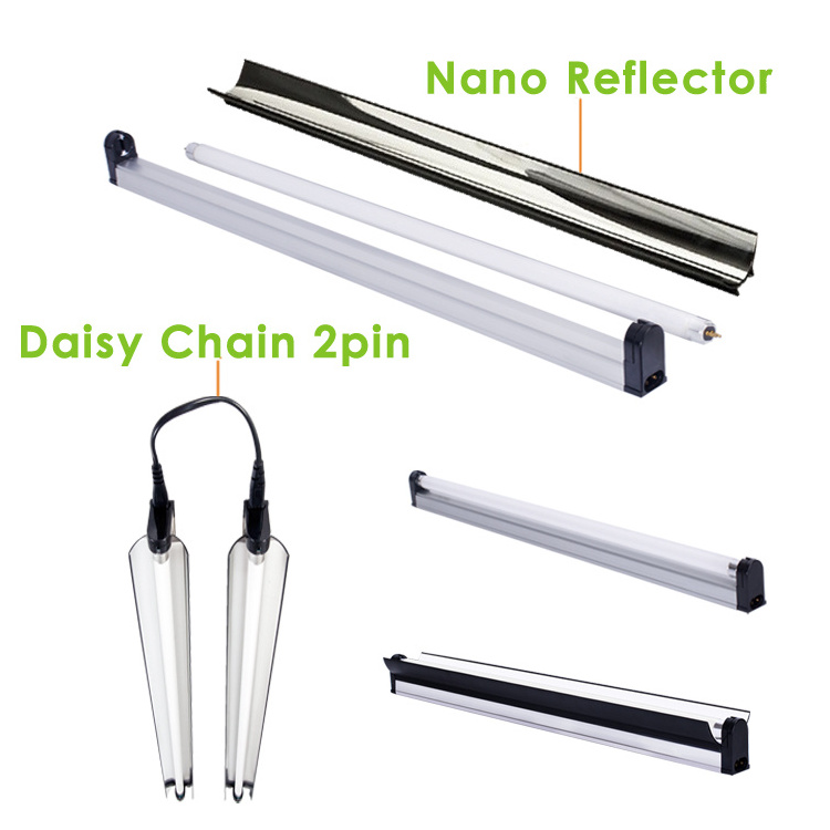 Hydroponic 4ft HO 54W Grow Light EDJ Fluorescent Hanging Fixture Reflector NANO Reflector T5 Grow Light Kit