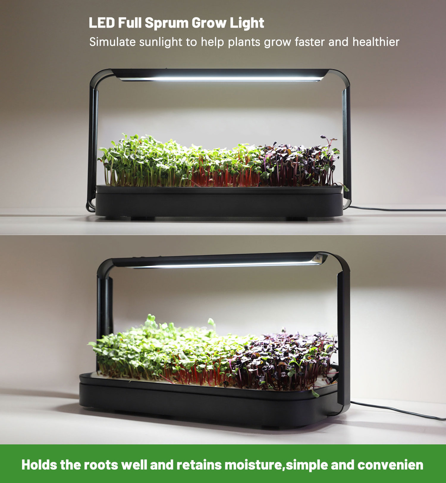 6400k led grow light planter starting microgreen grow germination seeding trays automatic watering garden smart system