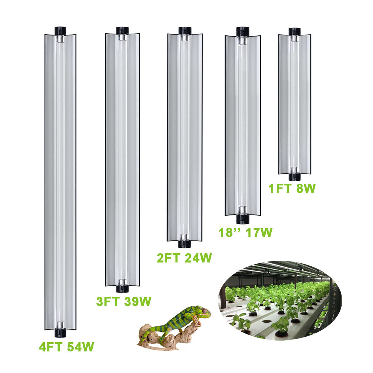 Hydroponic 4ft HO 54W Grow Light EDJ Fluorescent Hanging Fixture Reflector NANO Reflector T5 Grow Light Kit