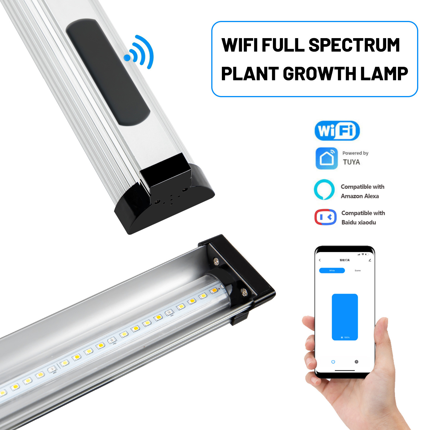 Smart Wifi Led Grow Lights Strip Full Spectrum Grow Lamp with App Control T5 Plant Lights Bar for Indoor Plants