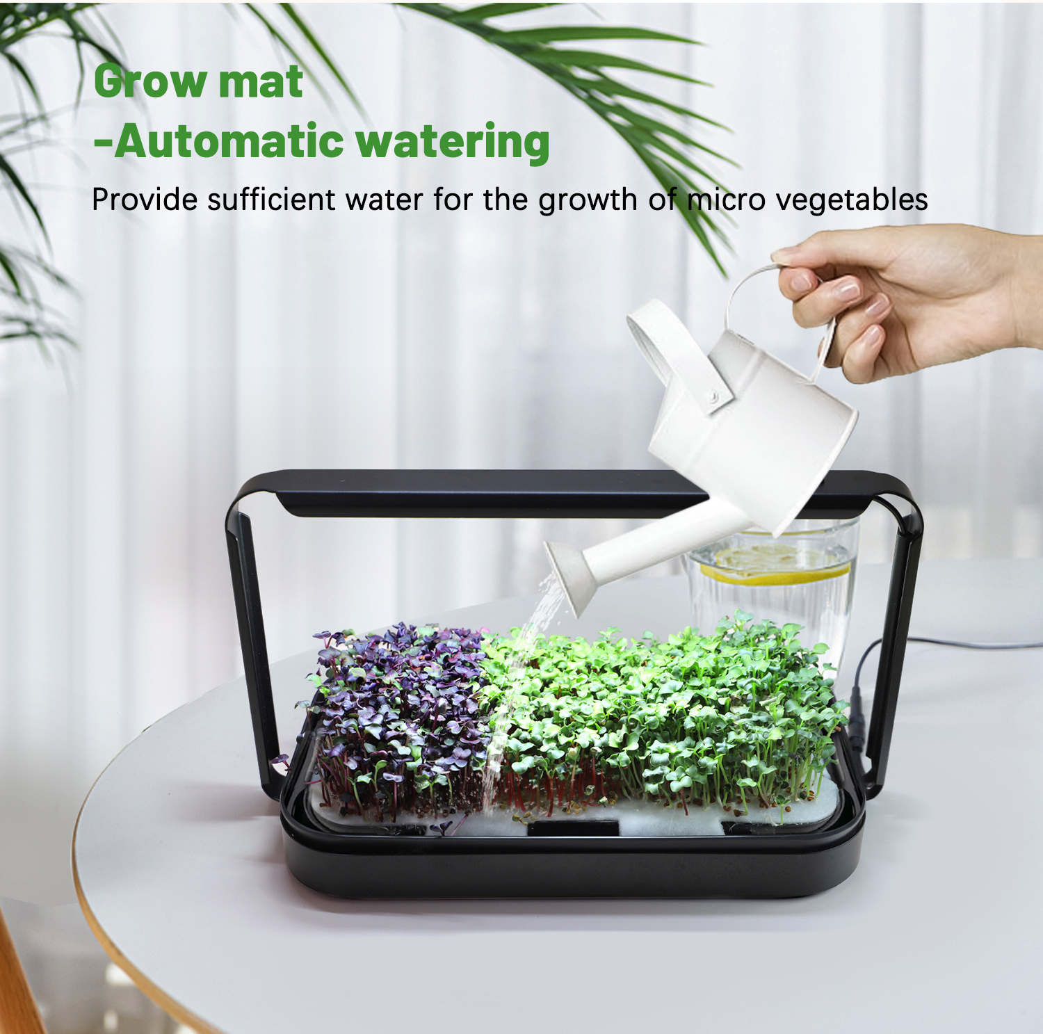 6400k led grow light planter starting microgreen grow germination seeding trays automatic watering garden smart system