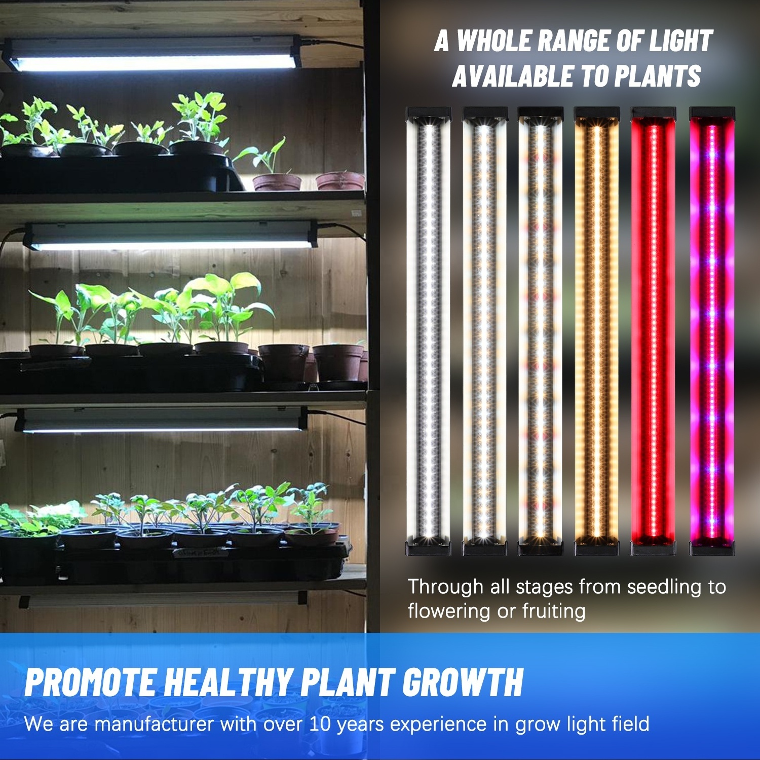 Smart Wifi Led Grow Lights Strip Full Spectrum Grow Lamp with App Control T5 Plant Lights Bar for Indoor Plants