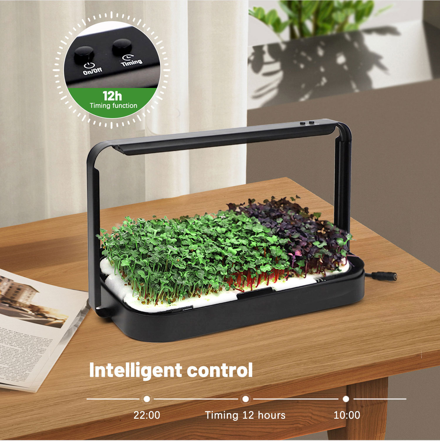 Light Indoor Hydroponic Propagation Organic Sprouts Automated Grow System Microgreen Growing System Smart Grow Kit for Home