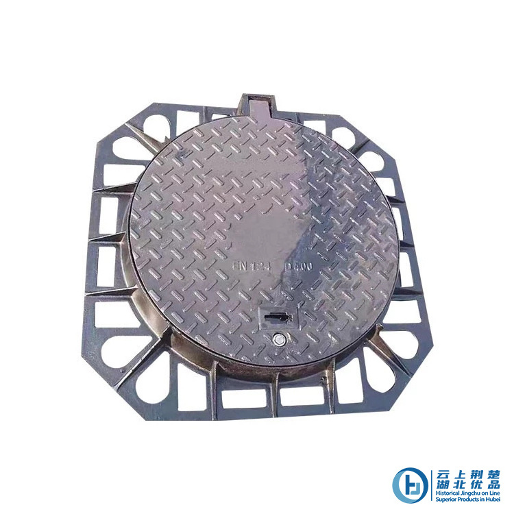 Heavy Duty EN124 B125 800mm sewer drain cover Round composite hinged manhole cover