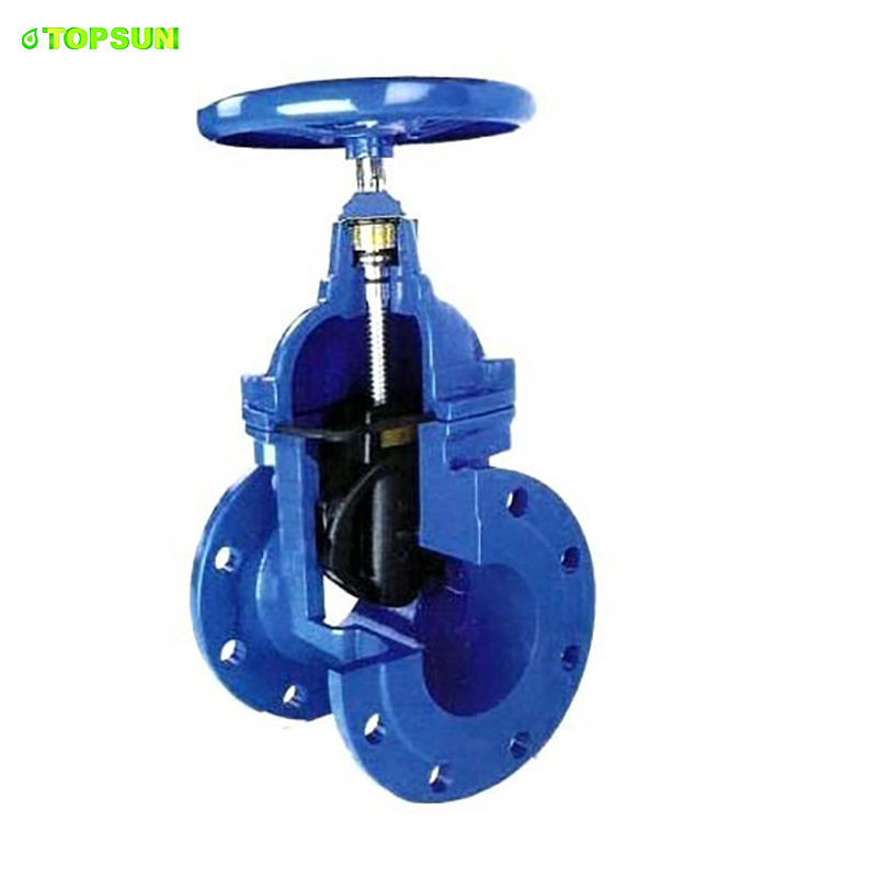 TOPSUN Dn80 Pn16 Industrial Carbon Steel Rising Stem Water Flange Gate Valve wheel handle for plumbing