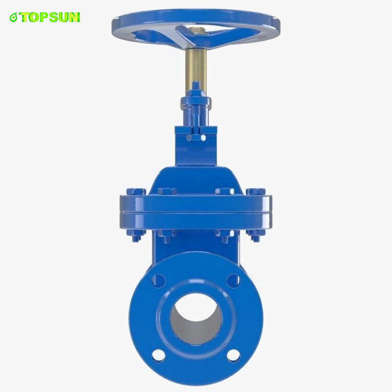 TOPSUN Dn80 Pn16 Industrial Carbon Steel Rising Stem Water Flange Gate Valve wheel handle for plumbing