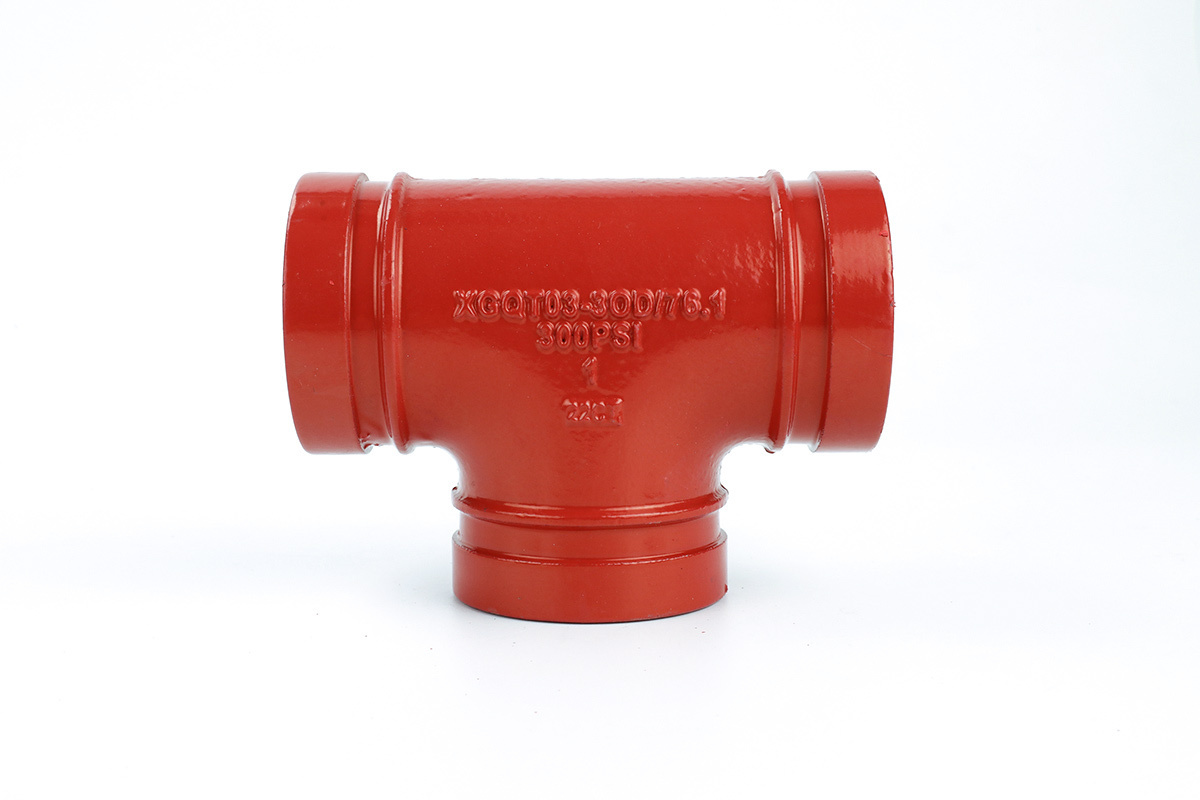 Ductile Iron Pipe Fittings Grooved Reducing Tee