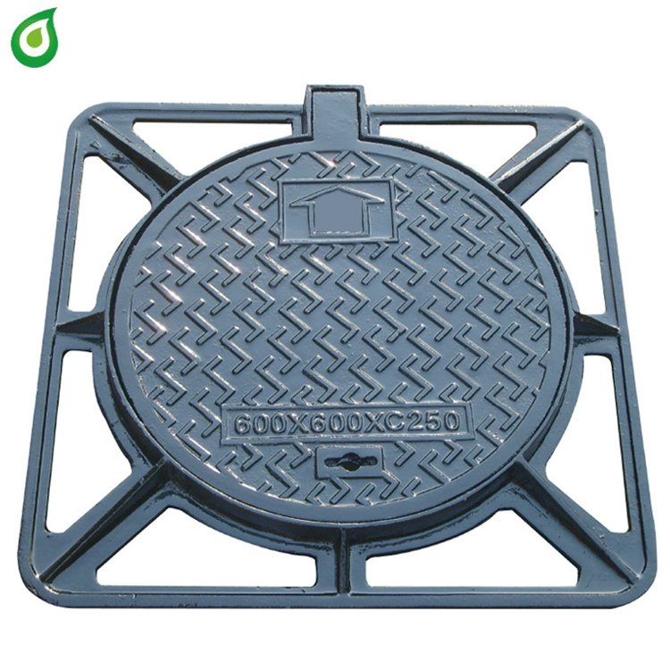 Heavy Duty EN124 B125 800mm sewer drain cover Round composite hinged manhole cover