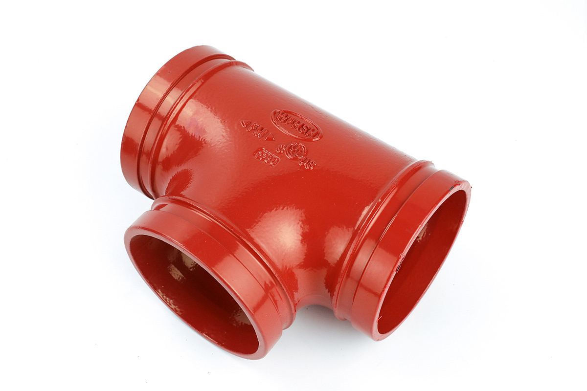 Ductile Iron Pipe Fittings Grooved Reducing Tee