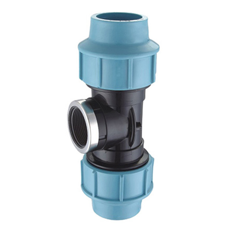 high quality water plastic pipe fittings joint hdpe pipe pn16 pp compression fitting with brass insert