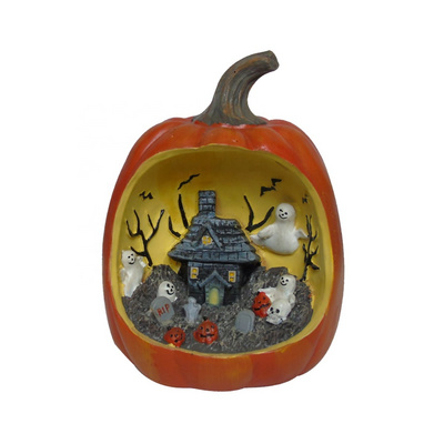 Halloween Sculpture Resin Art Pumpkin Sculpture Indoor Outdoor Holiday Decoration