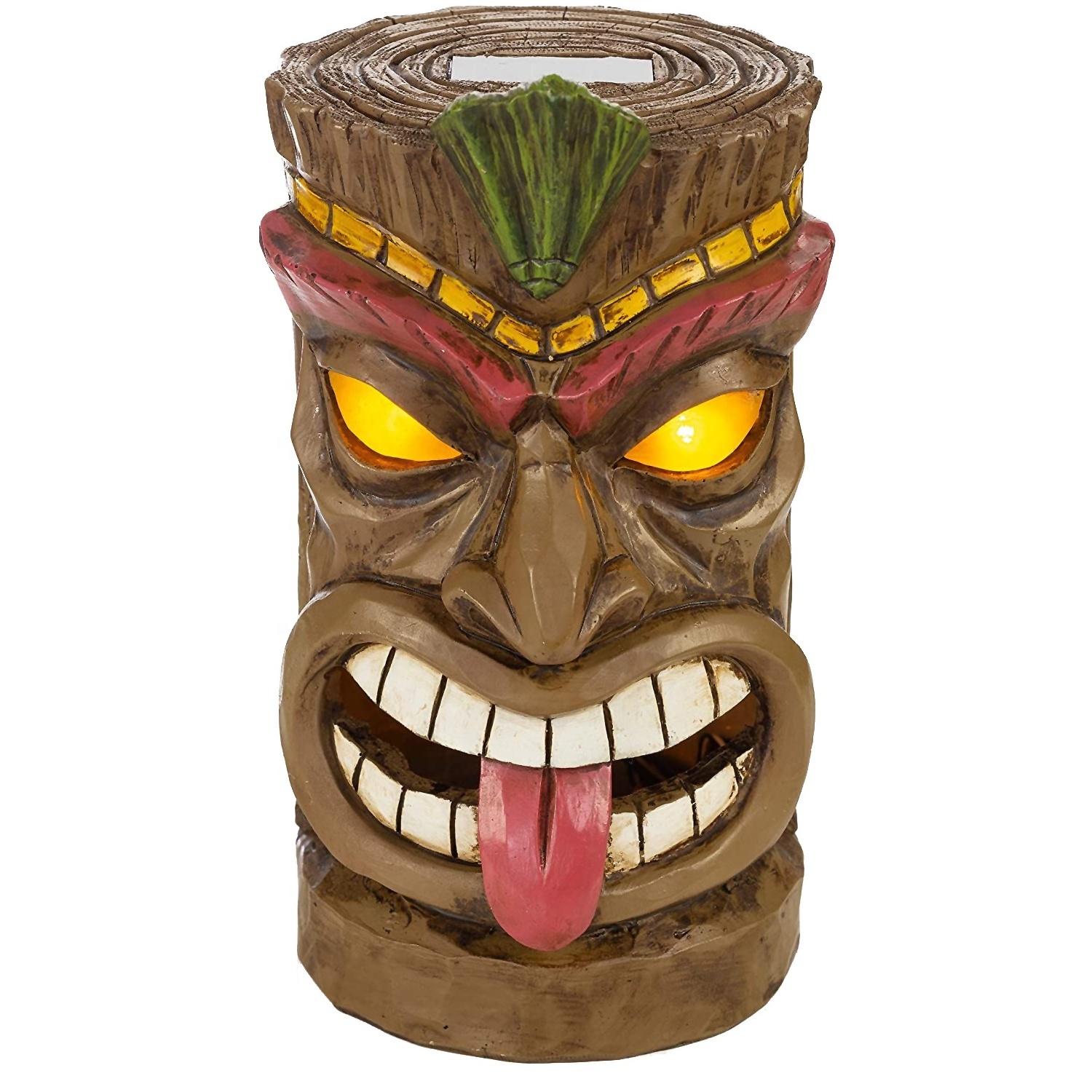 Outdoor Decoration Tiki Head Solar Powered LED Patio Decor Garden Light