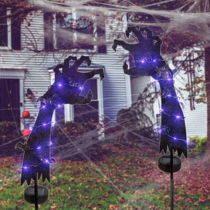 Solar Halloween Yard Decorations Outdoor LED Solar Powered Ghost Hand Halloween Pathway Lights