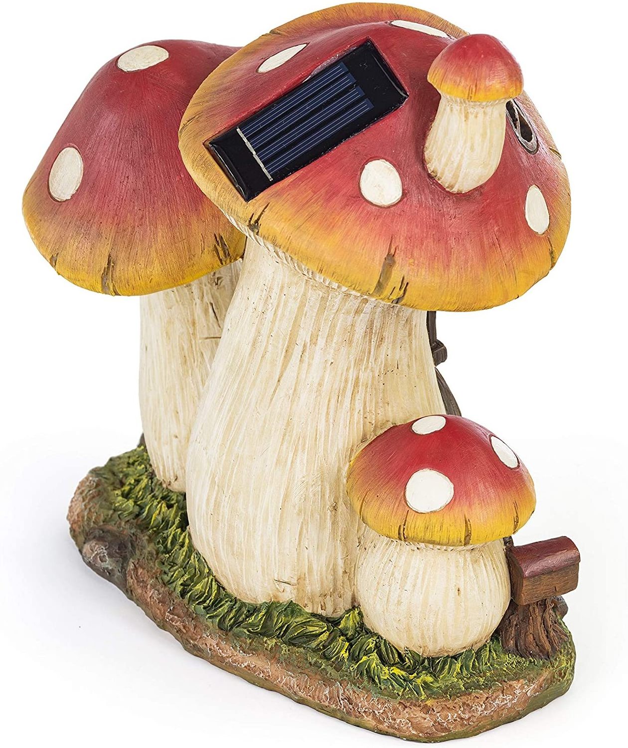 Fairy Garden Mushroom Fairy House Garden Sculpture Decoration Solar Outdoor Lighting