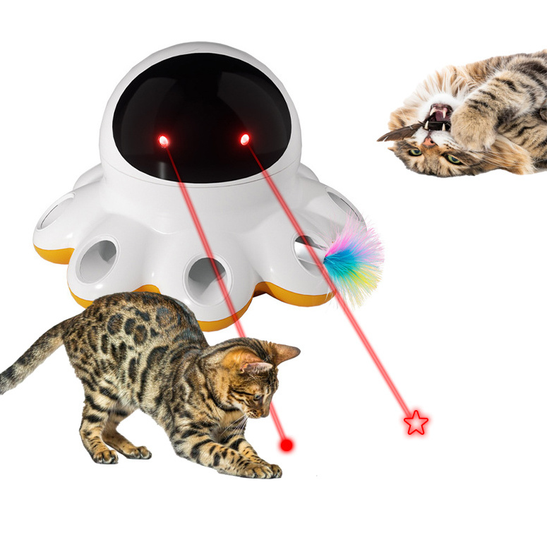 LovePaw Laser Whack a Mole Cat Playing Toy Automatic Rolling Smart Training Cat Interactive Toy Cat Laser Toy