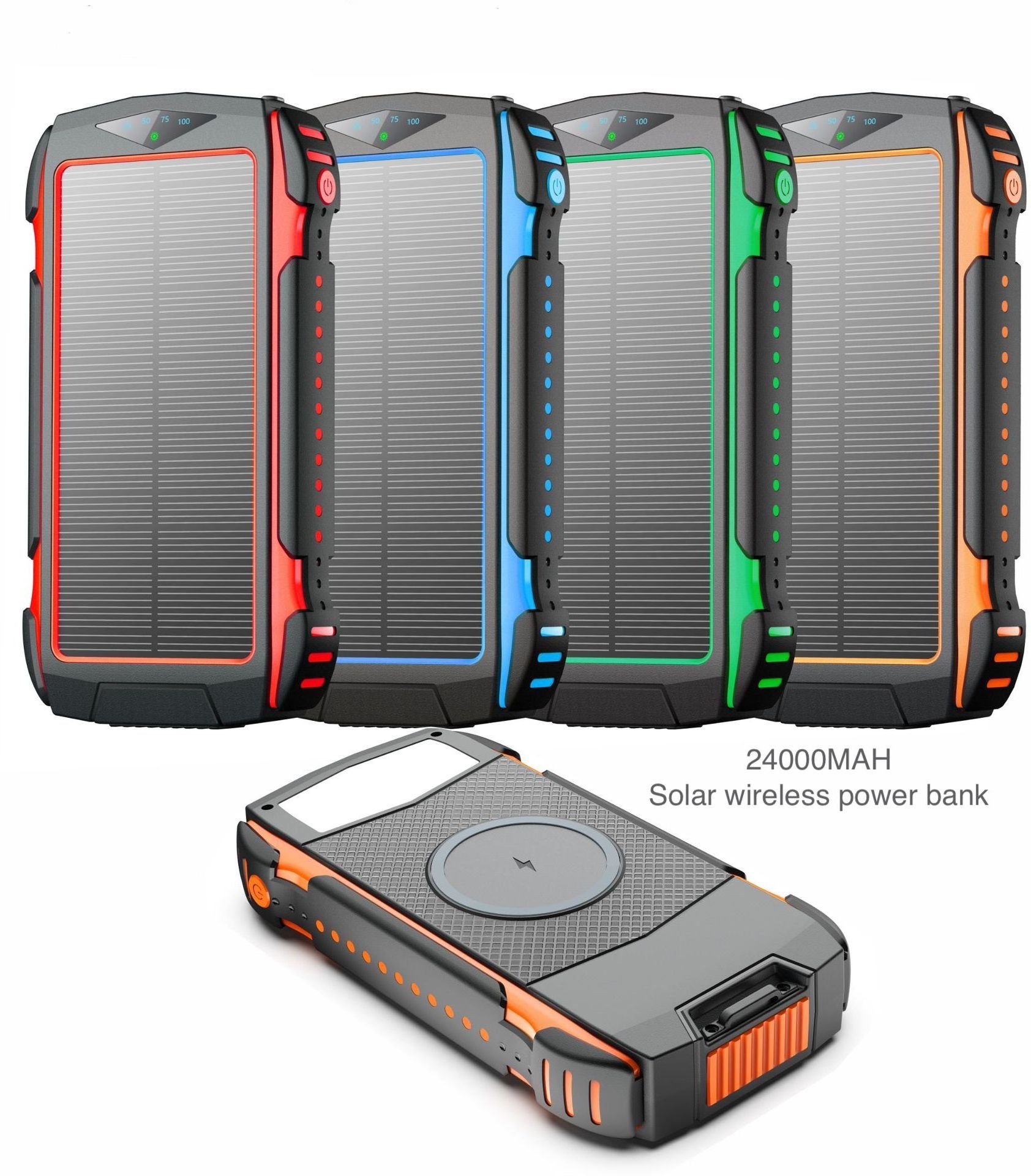 Trend 24000 mAh USB Solar Panels Portable Folding Waterproof Phone Battery Charger Hiking Camping Sunlight Solar Power Bank