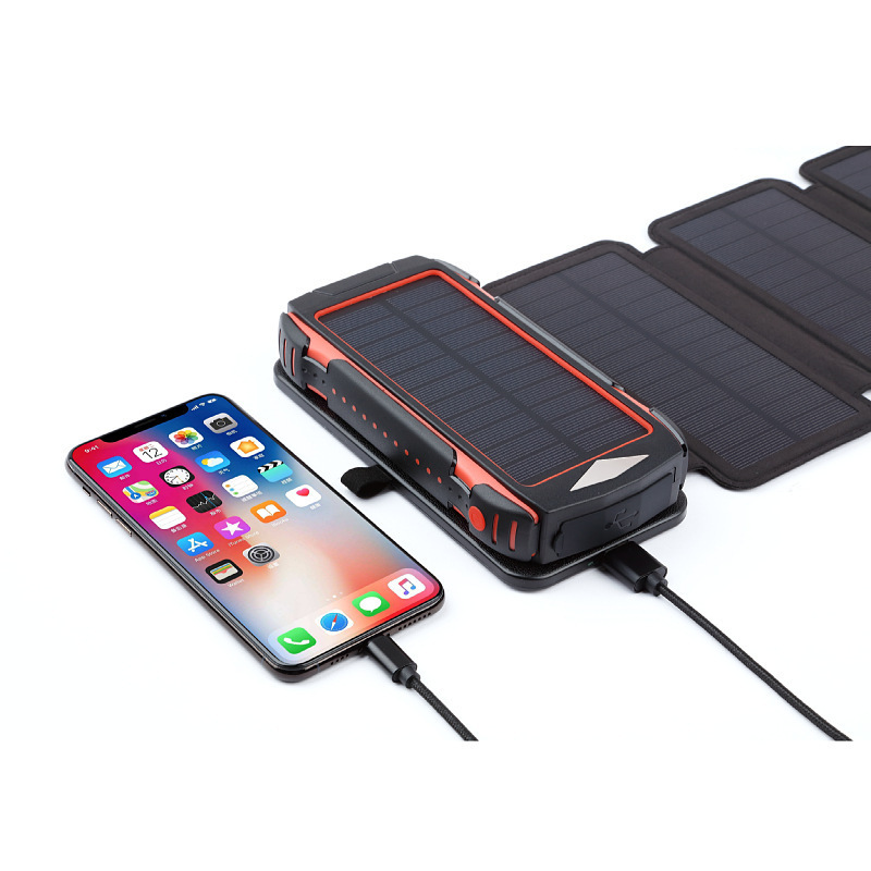 Trend 24000 mAh USB Solar Panels Portable Folding Waterproof Phone Battery Charger Hiking Camping Sunlight Solar Power Bank