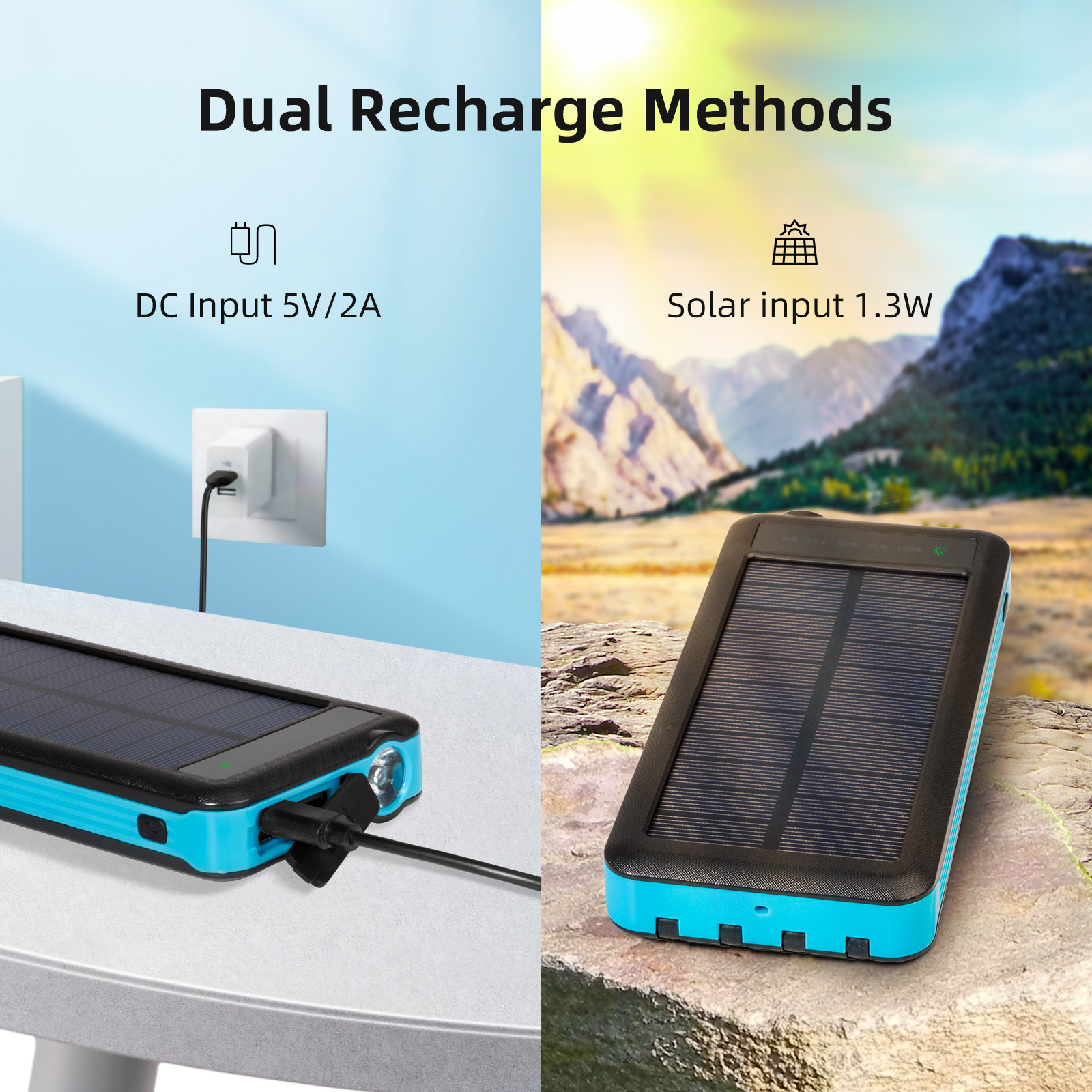 10000mAh Solar Power Bank for iphone Samsung Portable Charging Wireless Battery Charger Power Banks & Power Station