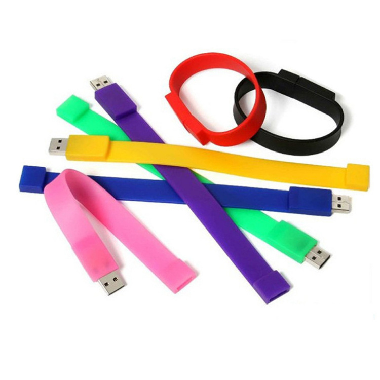 Custom Silicone Bracelet Usb Flash Drive 16GB 32GB Wrist Band USB Pendrive High Speed  Wristband Usb Flash Memory Stick