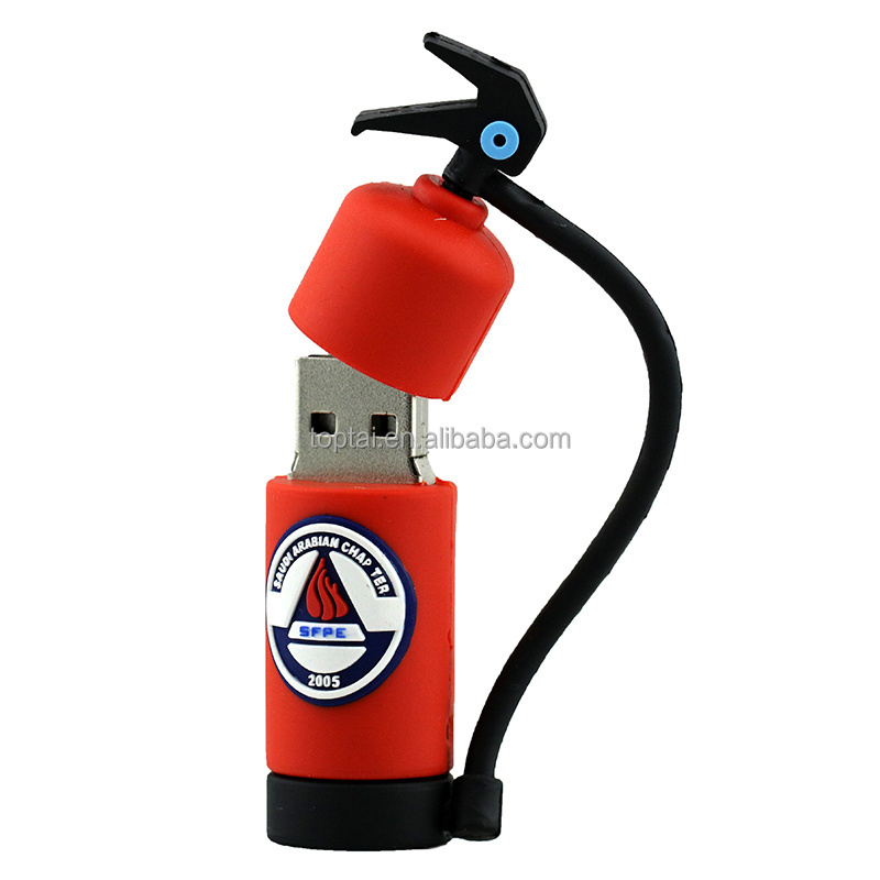 Customize Shape Pen Drive Corporate Gift 4GB 8GB 16GB Red Fire Extinguisher Shaped High Speed USB Flash Thumb Drive Memory Stick