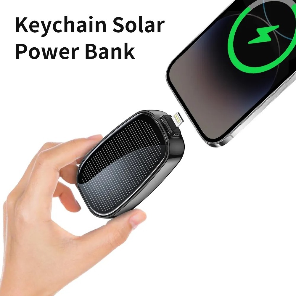 Wholesale Mini cargador portatil Solar Keychain  Power Bank 1200 mAh Solar Pocket Charger