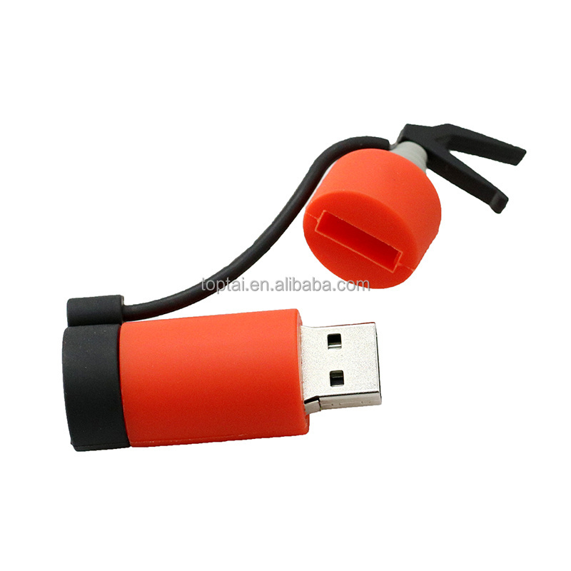 Customize Shape Pen Drive Corporate Gift 4GB 8GB 16GB Red Fire Extinguisher Shaped High Speed USB Flash Thumb Drive Memory Stick