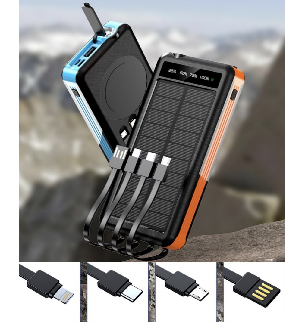 10000mAh Solar Power Bank for iphone Samsung Portable Charging Wireless Battery Charger Power Banks & Power Station