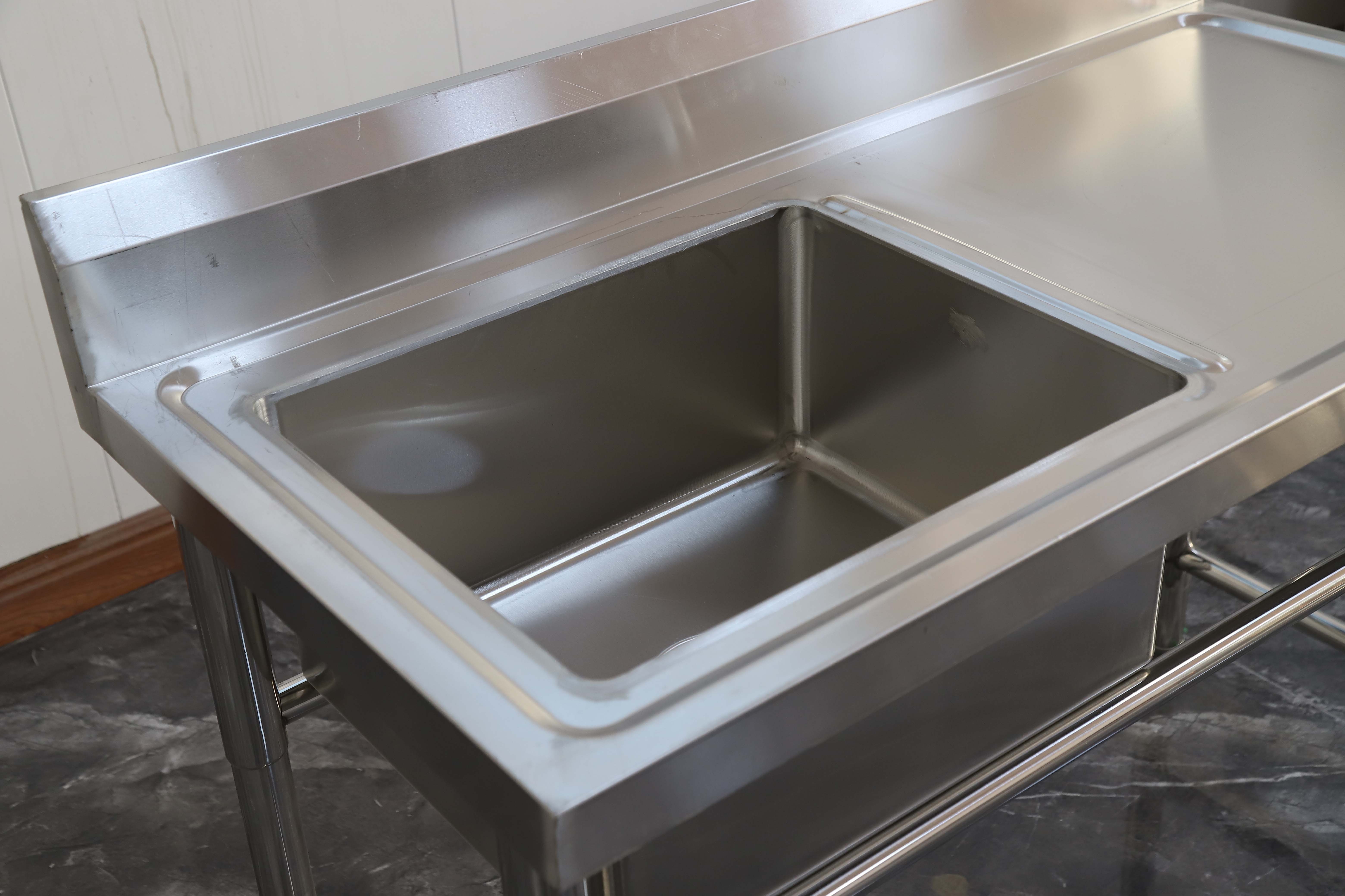 High Quality commercial sink draining single bowl stainless steel kitchen sink