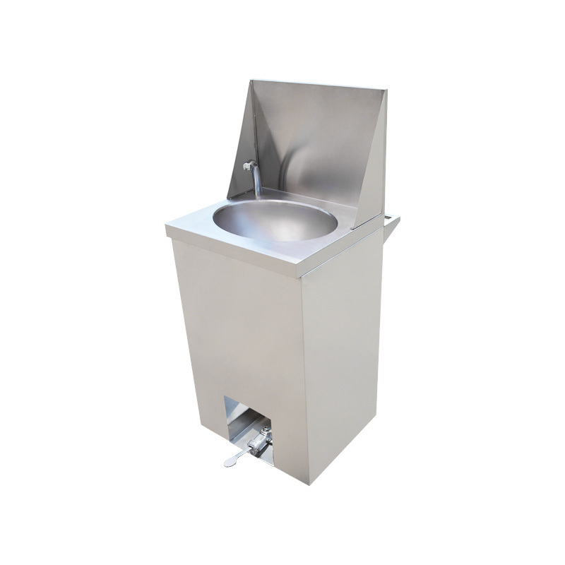 Medical Stainless Steel Foot Operated wash basin Portable Hand Washing Sink with Handle