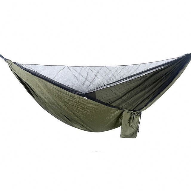 high quality 2 Person 210T Nylon Portable Portable Outdoor Parachute Camping Nylon Tent Hammock With Mosquito Net small tent