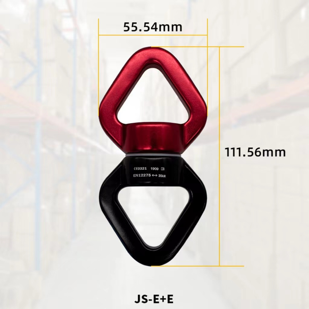 Custom 30kn aluminum safest 360 degree rotator snap hook tree swing swivel triangle carabiner for yoga hammock