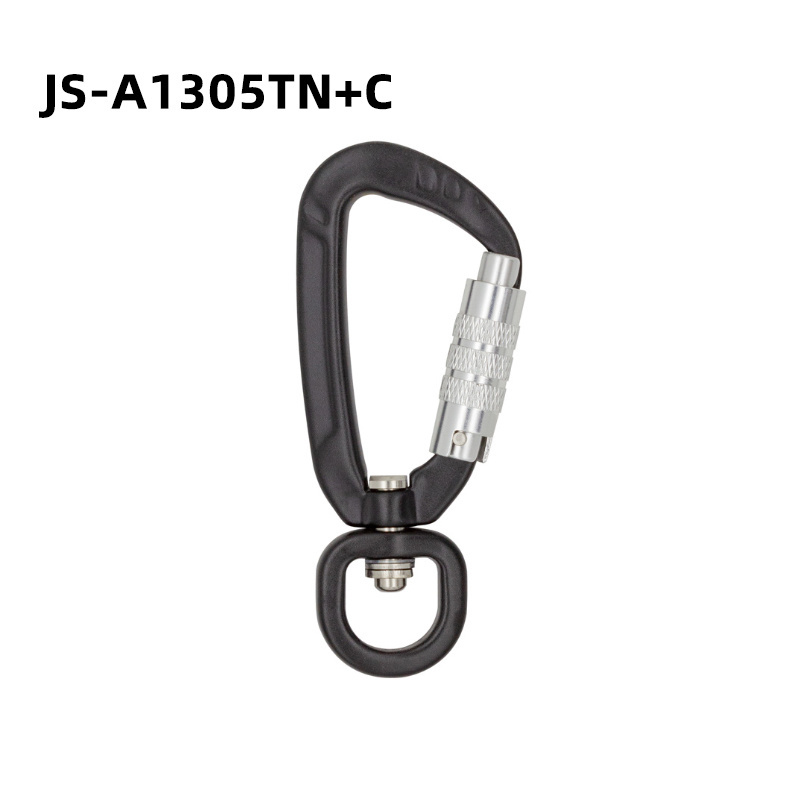 Custom Aluminum 5KN Self Locking Pear Shaped Swing Swivel Carabiners Hooks for Dog Leash