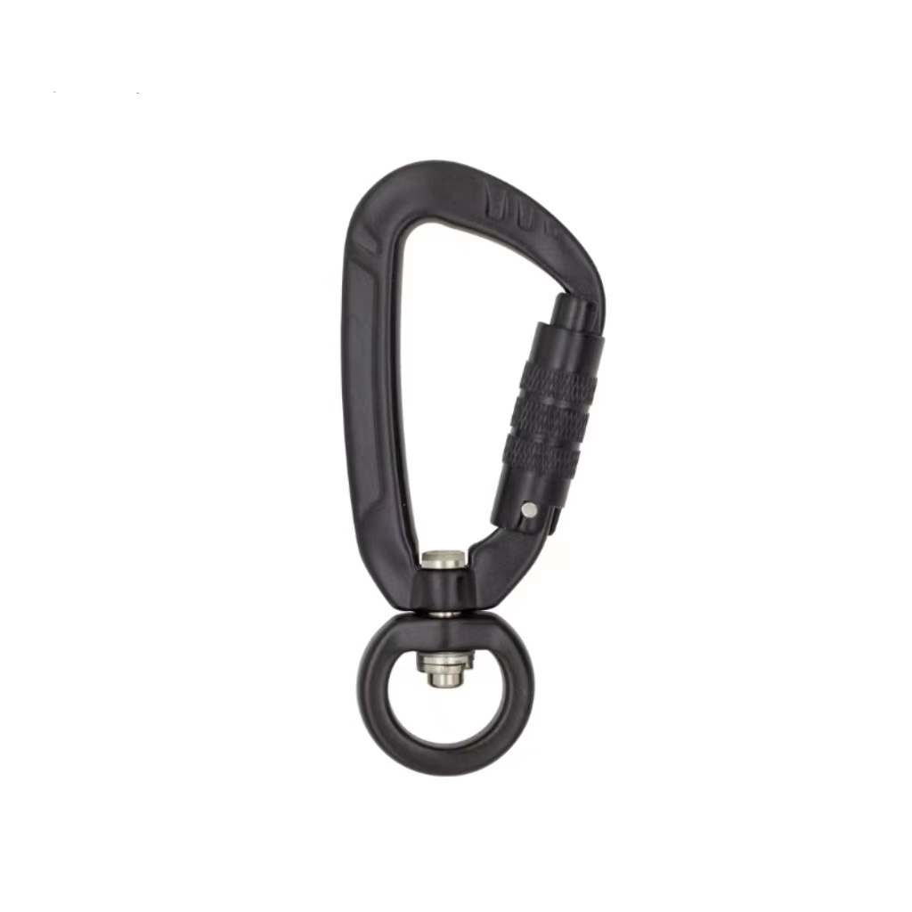 Aluminum 5KN Self Locking Pear Shaped Swing Swivel Carabiners Hooks for Dog Leash Can Custom Logo In stock