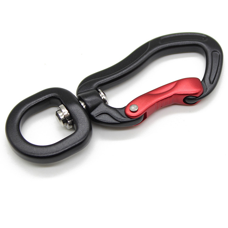 Custom 5KN Swivel Dog Lock Hook Aluminium Dog Leash Carabiner For Pet